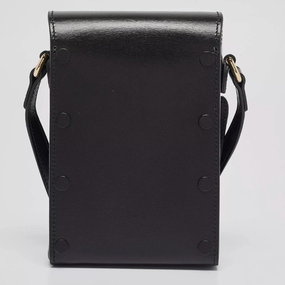 Auth. Gucci Horsebit 1955 Black Leather Crossbody Shoulder Bag Unisex 625615 - Picture 4 of 8